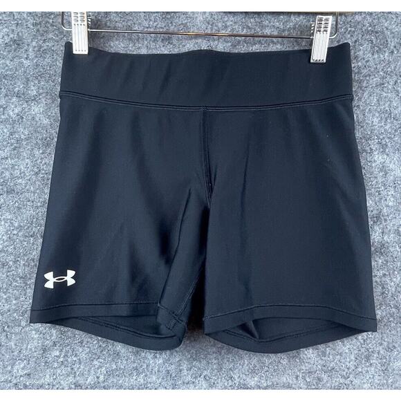 Under Armour Shorts Womens Small Black Athletic Sporty Workout Running - Picture 1 of 7